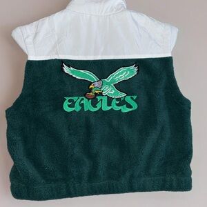 Womens Green and White Sleeveless Vest with Eagle Logo
